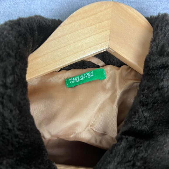 Vintage Made In Italy Benetton Fur Tan Jacket Size Xs 60s Jackie Kennedy - Picture 7 of 7